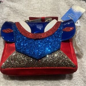 Loungefly Blue and Red Mini Bags with Glitter Accents